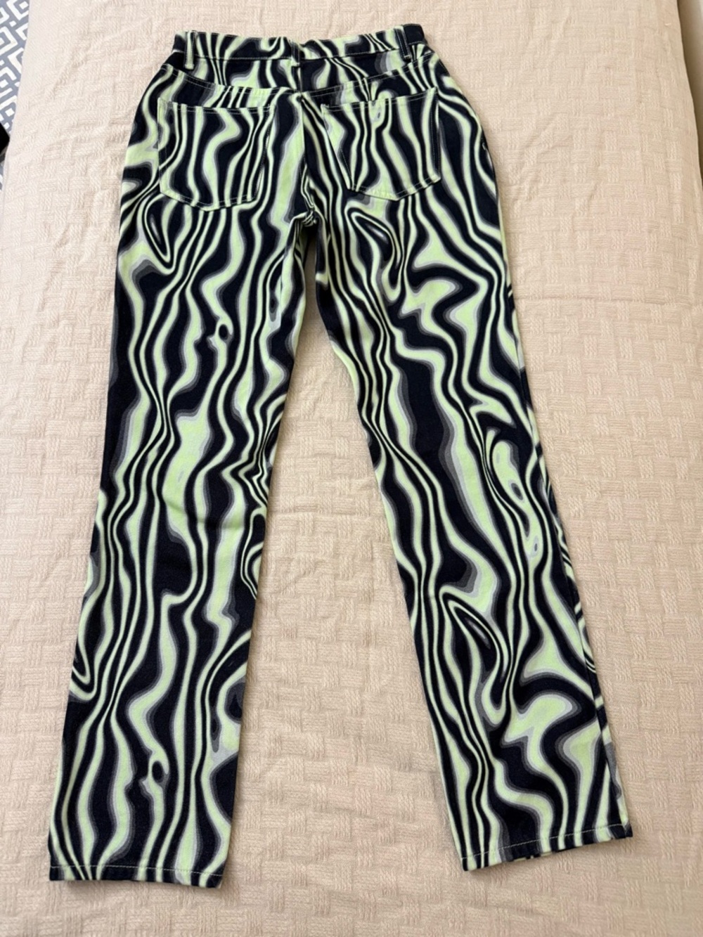 Womens Green & Black Swirl Print Straight jeans size 26